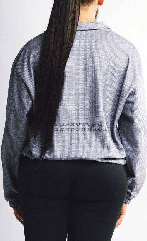 Gray Bae Turtleneck Zippered Sweatshirt