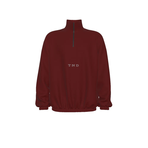 Allure Me Wine Turtleneck Zippered Sweatshirt