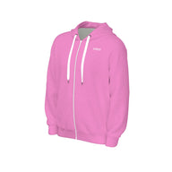 Plush Pink Zip Hooded Sweatshirt