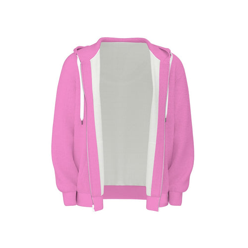 Plush Pink Zip Hooded Sweatshirt