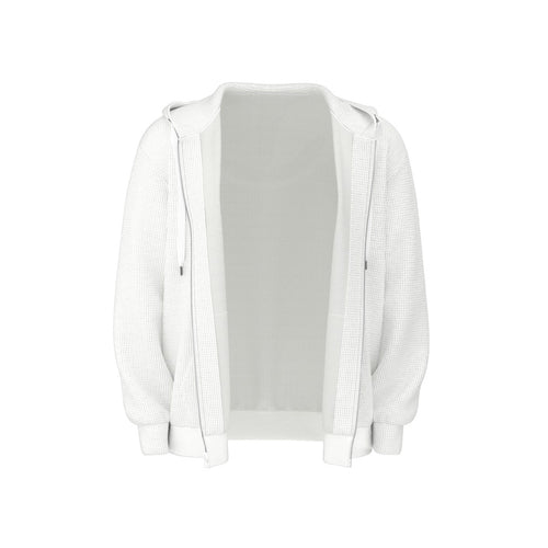 Icy White Zip Hooded Sweatshirt