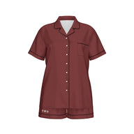 Allure Me Wine Silk Pajama Set