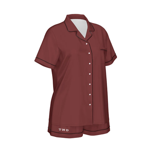 Allure Me Wine Silk Pajama Set